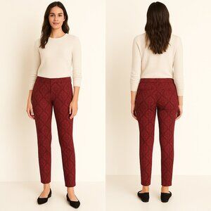 Old Navy Cranberry Pixie Jacquard Trousers Size 12
